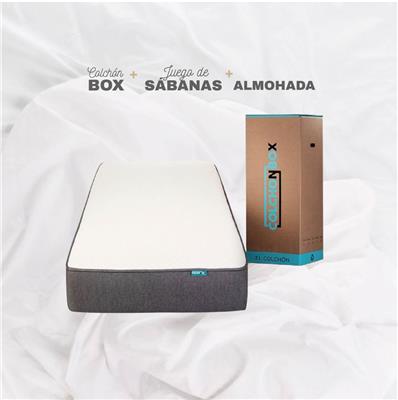 COLCHON BOX + ALMOHADAS + SABANAS  80X190