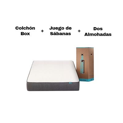 COLCHON BOX + ALMOHADAS + SABANAS  160X200